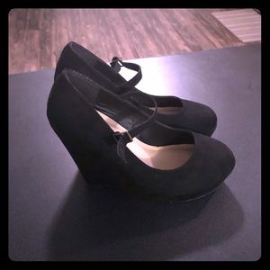 Black Suede Wedges